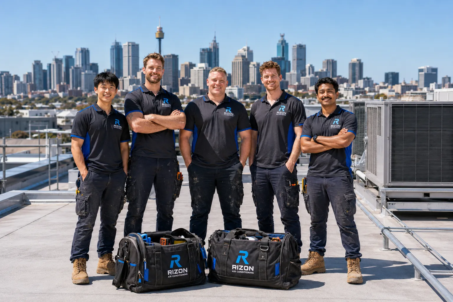 Licensed Sydney air conditioning technician at work