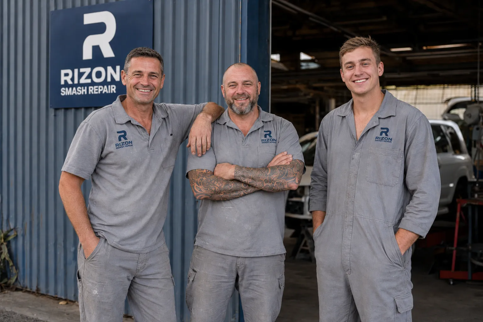 Smash-repaired car restored to pre-accident condition in a Sydney workshop