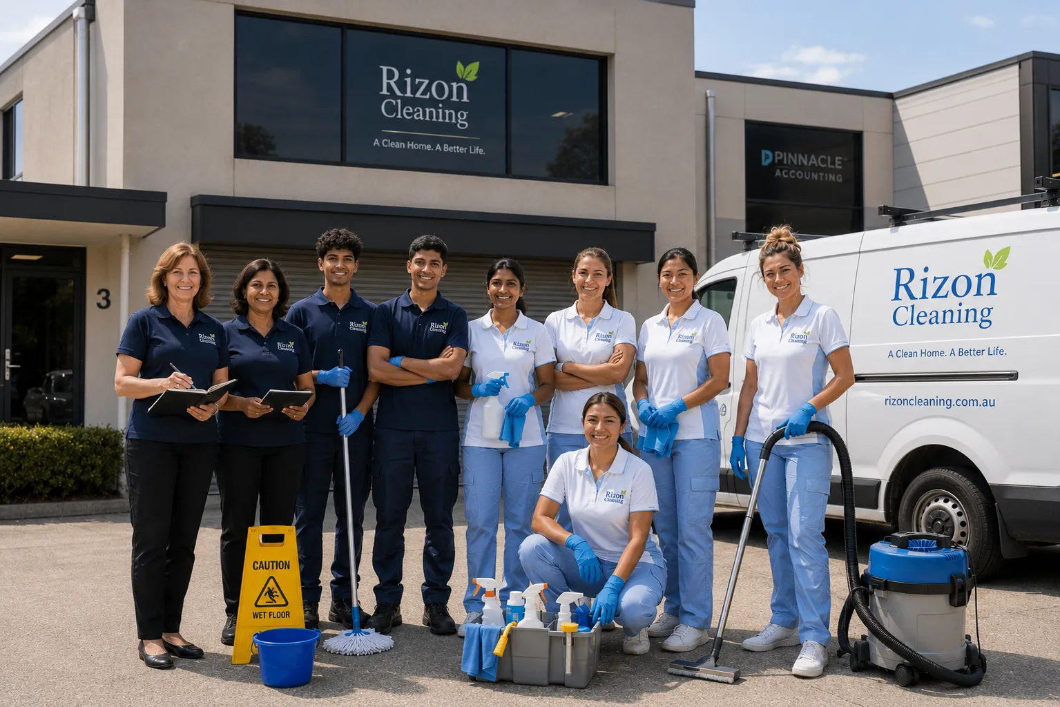 Rizon Cleaners team at work