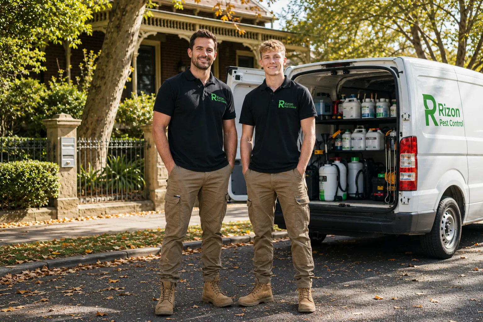 Professional pest control technician treating a Sydney home