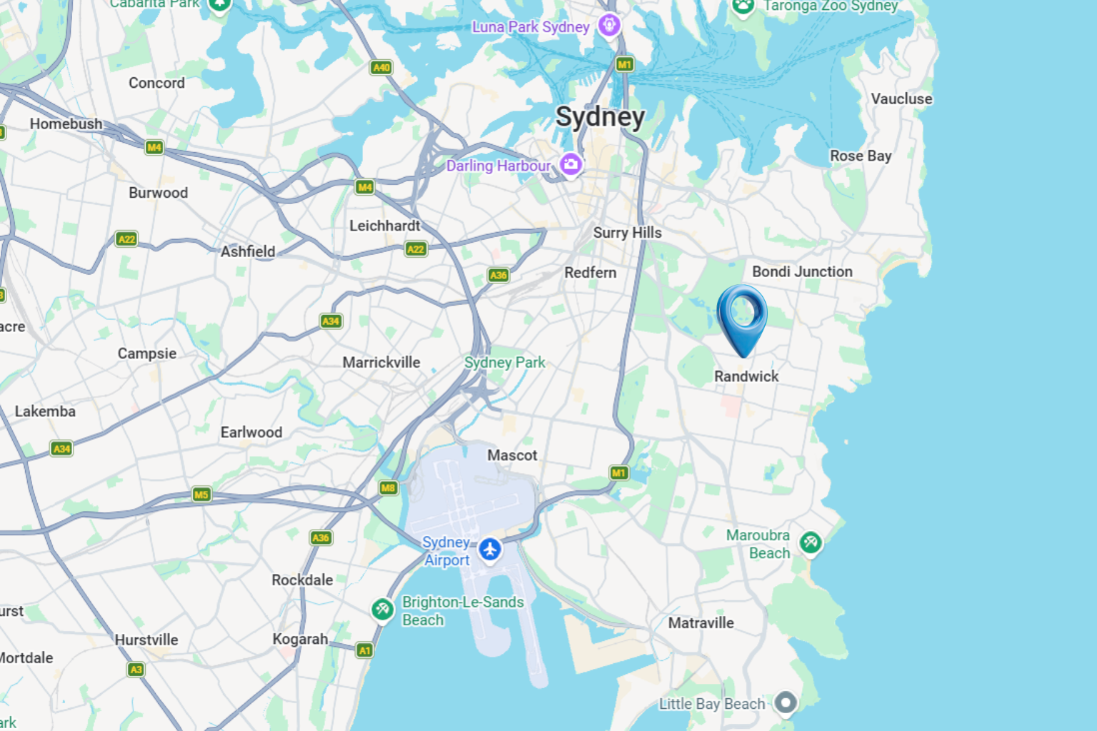 Plumbing service area map across Sydney